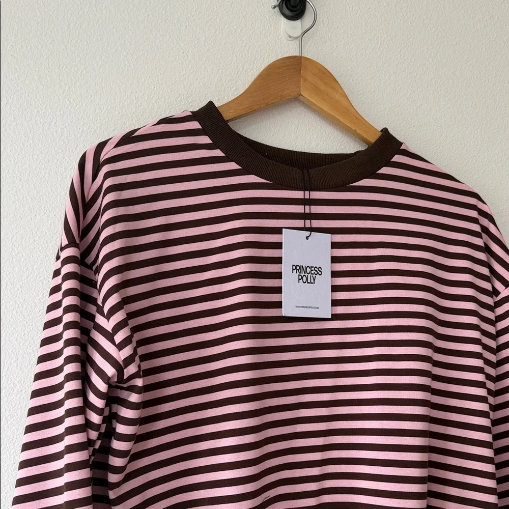 Princess Polly Pink and Brown Striped Top - Picture 2 of 5
